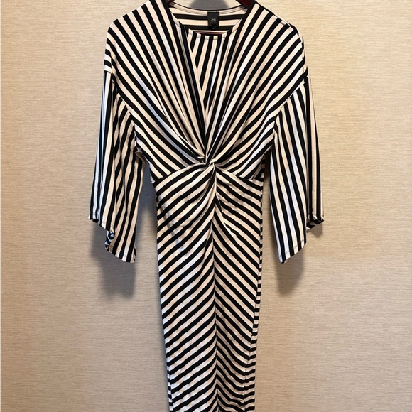River Island Dresses & Skirts - River Island Monochrome Striped Midi Dress